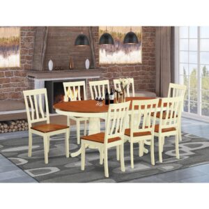 The search for that incredibly elusive dinette set that’s equal parts attractive and comfortable is fulfilled with this 9-piece set. With eight chairs