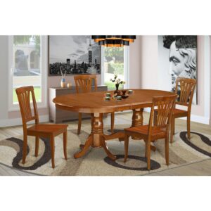 This NEWTON table and chairs set with oval kitchen table and chairs in Saddle Brown matches comfort and conservative design to suit virtually any dining facility. The durable