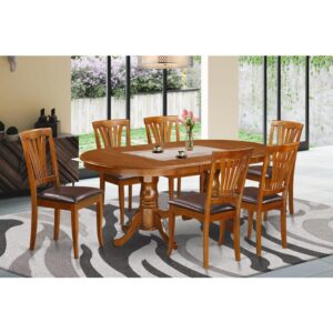 This unique NEWTON dining room set with oval small kitchen table and chairs in Saddle Brown matches ease and more traditional expressive style to match virtually any dining-room. The strong