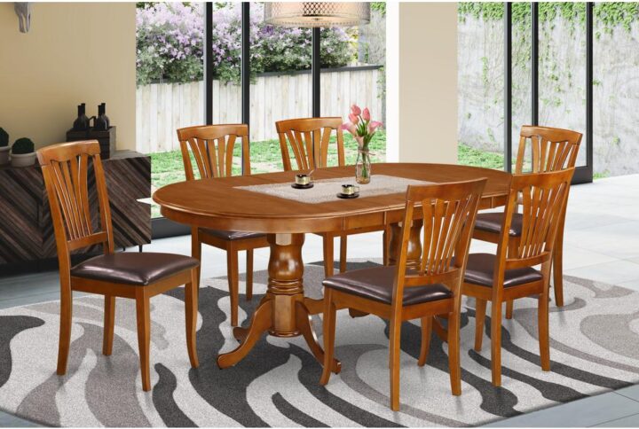This unique NEWTON dining room set with oval small kitchen table and chairs in Saddle Brown matches ease and more traditional expressive style to match virtually any dining-room. The strong