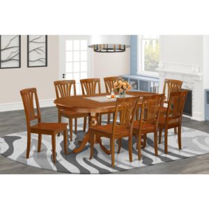This NEWTON table and chairs set with oval table and chairs in Saddle Brown fuses ease and conservative style to enhance virtually any dining room. The stable