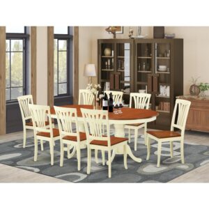 This unique NEWTON dinette table set with oval dining room table and chairs in Buttermilk & Cherry matches ease and old-fashioned expressive style to suit just about any dining-room. The durable