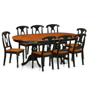 This table set consists of an amazing finish which has a countryside easygoing feel. Joining together the straight foward care of an ordinary wood dining table top with antique specially designed legs with the unique look. The streamlined oval dinette table top that extends to 78 inches