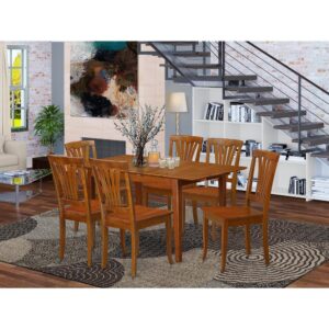 This dining room table is ideal for any household that desires to provide some luxury for their kitchen with the adaptability needed for limited space. The rectangular small table set also comes in a vibrant Saddle Brown wood finish
