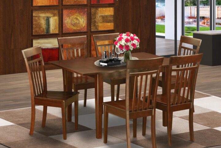 This smooth traditional small dining table set contains no plastic