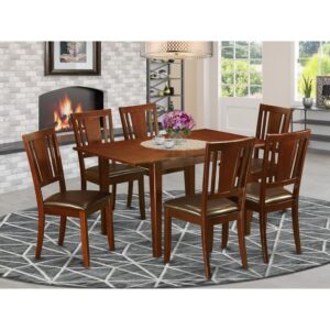The dining set provides amazing finish and features encompassed comfort and elegance. The chairs seats come in solid wood