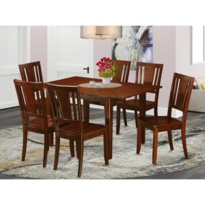 The dining table set features awesome finish and has encompassed comfort and elegance. The chairs seats come in solid wood