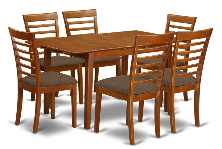 This unique dinette is suitable for any household that wishes to add in some beauty to their kitchen using the versatility needed for limited space. The rectangular small kitchen table set will come in a rich Saddle Brown wood finish