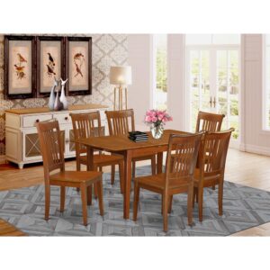 A whole small dining table set which comes with 6 Complementing dining room chair and small table. Perfect personal choice of table sets for small rooms