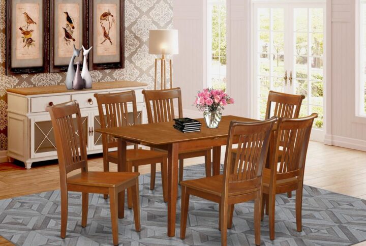 A whole small dining table set which comes with 6 Complementing dining room chair and small table. Perfect personal choice of table sets for small rooms