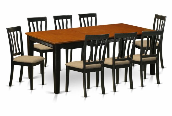 The beautiful 8 seats rectangular shaped kitchen dinette table with genuine rubber woodis great for your kitchen area or dining space. Black & Cherry table top finish will add a specific and sophisticated touch to your current decor trend. Various personalisation options available for table top