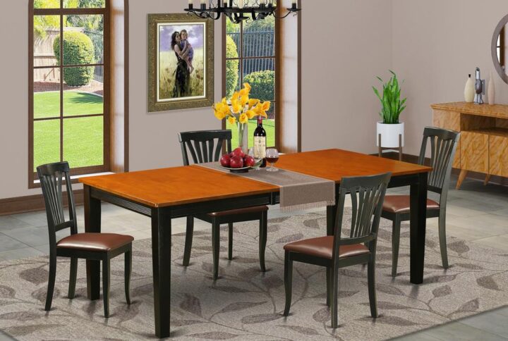 This wonderful dining room table set looks simply fantastic. This table set would suit perfectly in the dining space of any house. No matter what décor or fashion you are trying to find this table and chairs set will fit in perfectly. This dining room set is constructed from rubber wood and features an amazing Black