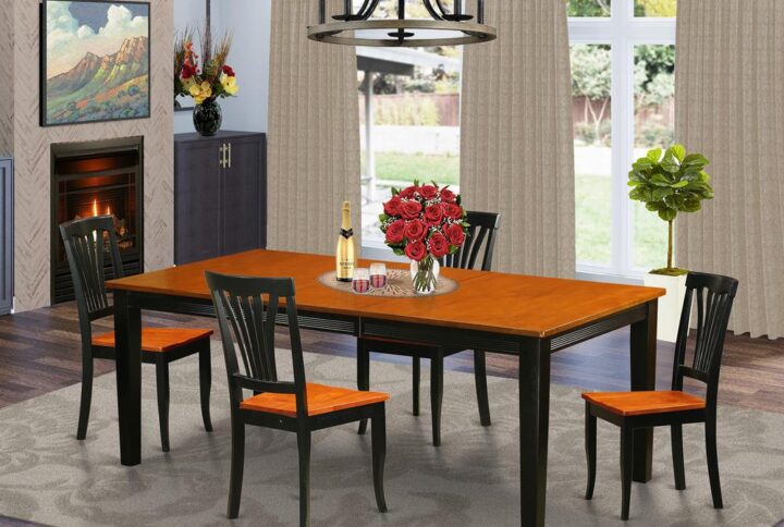 This specific wonderful dining room set looks simply incredible. This table and chairs set would match perfectly in the dining-room of any house. No matter what décor or style you are searching for this table and chairs set will fit in perfectly. This dining room set is manufactured from rubber wood and features an amazing Black
