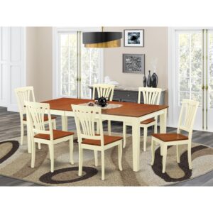 The dinette set has a kitchen dinette table and six kitchen dining chairs
