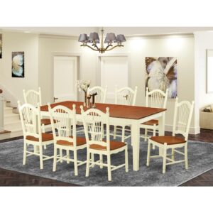 The dining table set consists of a dining table and 8 kitchen dining chairs