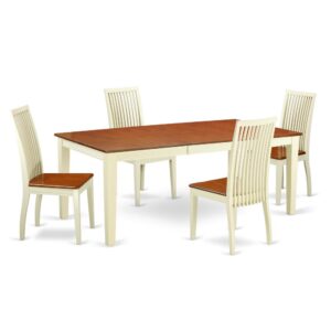 Invite anyone you want for truly upscale dinner parties and festive family feasts alike with this posh dining set. Treat your room's decor with a new and polished look with this modern 5 Piece Dining Set. Crafted of solid wood