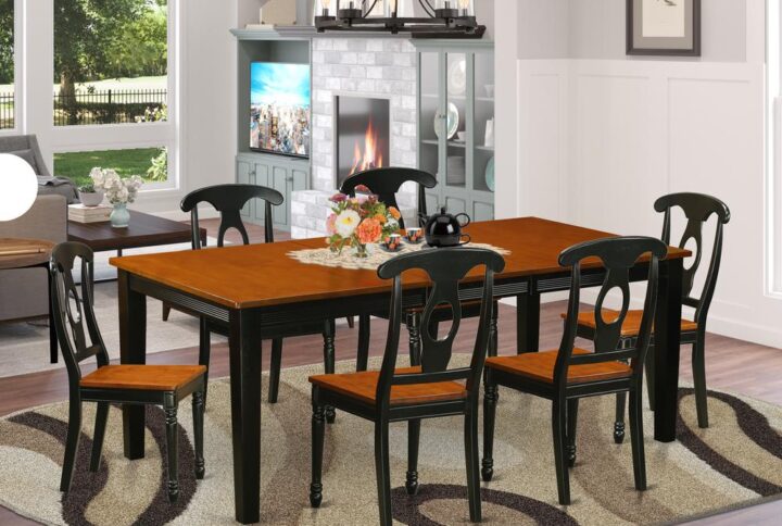 This specific attractive table and chairs set looks simply fantastic. This dinette set would match perfectly in the dining space of any house. No matter what décor or design and style you are trying to find this table and chairs set will fit in perfectly. This dining room set is created from rubber wood and features an amazing Black