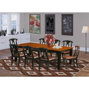 This specific wonderful dining room table set looks simply fantastic. This table set would suit perfectly in the dining room of any house. No matter what décor or fashion you are searhing for this table and chairs set will fit in perfectly. This dining room set is made from rubber wood and features an fantastic Black