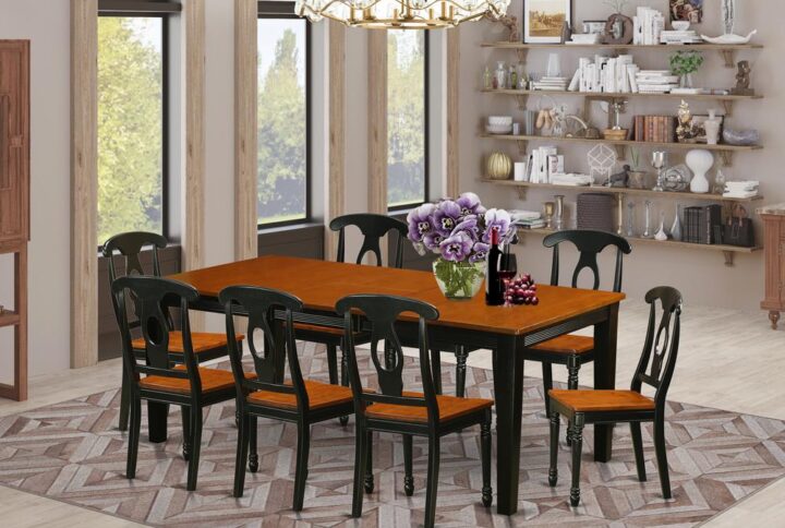 This particular gorgeous dinette set looks simply incredible. This dining table set would match perfectly in the dining space of any house. No matter what décor or style you are trying to find this table and chairs set will fit in perfectly. This dining room set is constructed from rubber wood and features an fantastic Black