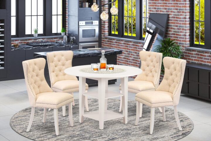 EAST WEST FURNITURE - SUDA5-LWH-32 - 5-PIECE KITCHEN TABLE SET
