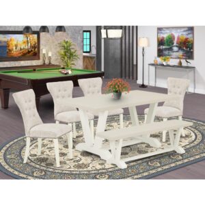 EAST WEST FURNITURE - X026MZ001-5 - 5-PIECE MID CENTURY MODERN DINING TABLE SET