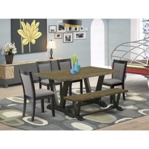 EAST WEST FURNITURE - X797MZ748-6 - 6 PIECE MID CENTURY DINNING TABLE SET