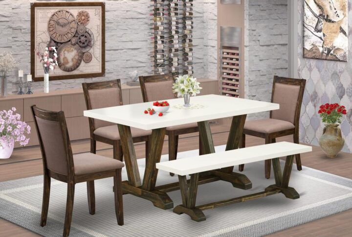 EAST WEST FURNITURE - DMGA5-AWA-03 - 5-PC WOODEN DINING TABLE SET