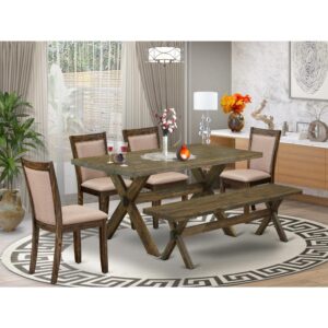EAST WEST FURNITURE - HBDL5-MAH-W - 5-PIECE MODERN DINING TABLE SET