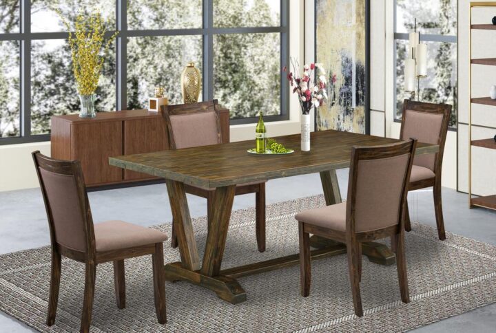 East West Furniture Wood Kitchen Table Set