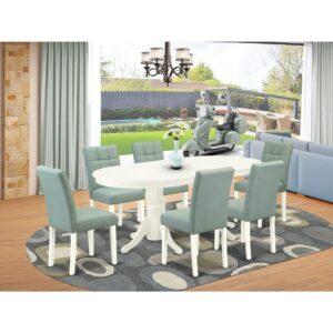 EAST WEST FURNITURE - VAAS7-LWH-43 - 7-PIECE DINING TABLE SET