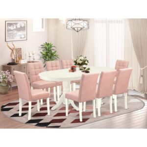 EAST WEST FURNITURE - VAAS9-LWH-42 - 9-PIECE DINING TABLE SET