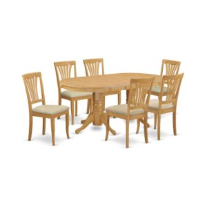 The Vancouver dining room table set gives you classic styling by way of an elegance worthy of elegant dining and hosting those particular guests. The oval-shaped dinette table demonstrates remarkable design and style using its show-stopping double pedestals. Stunning in an amazing Oak color