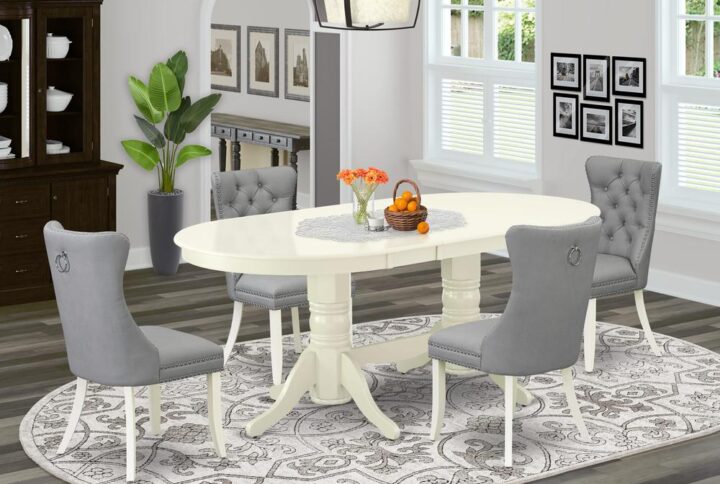 EST WEST FURNITURE - VADA5-LWH-27- 5-PIECE DINING TABLE SET