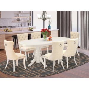 EAST WEST FURNITURE - VADA7-LWH-32 - 7-PIECE KITCHEN DINING TABLE SET
