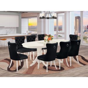 EST WEST FURNITURE - VADA9-LWH-24 - 9-PIECE DINING TABLE SET