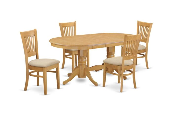 The Vancouver dining table set aspects typical fashion by way of a stylishness worthy of elegant dining and amusing those particular visitors. The oval-shaped dining room tabledemonstrates outstanding style featuring show-stopping double pedestals. Gorgeous in an amazing Oak finish