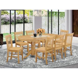 This particular dining table collection includes a long oval shaped kitchen table which has Two pedestals. This modern day looking collection has 8 seats and therefore has an optimal seating capacity of eight persons. This product has a likable