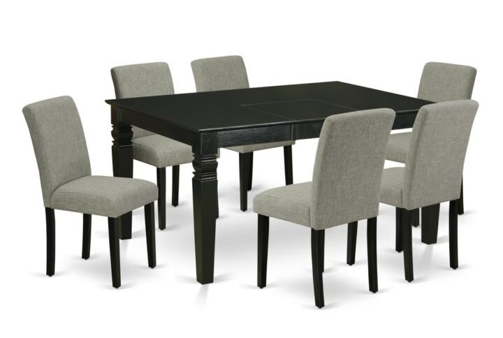 This amazing WEAB7-BLK-06 dining set facilitates an affectionate family feeling. A comfortable and elegant Black color offers any dining-room a relaxing and friendly feel with this medium dining table. This well-designed and comfortable kitchen table may be used for hours at a time. No heat treated pressured wood like MDF