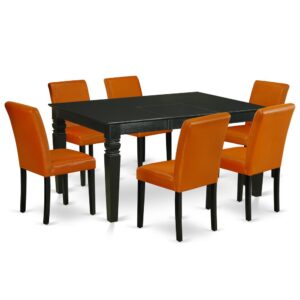 This amazing WEAB7-BLK-61 dining set facilitates an affectionate family feeling. A comfortable and elegant Black color offers any dining-room a relaxing and friendly feel with this medium dining table. This well-designed and comfortable kitchen table may be used for hours at a time. No heat treated pressured wood like MDF