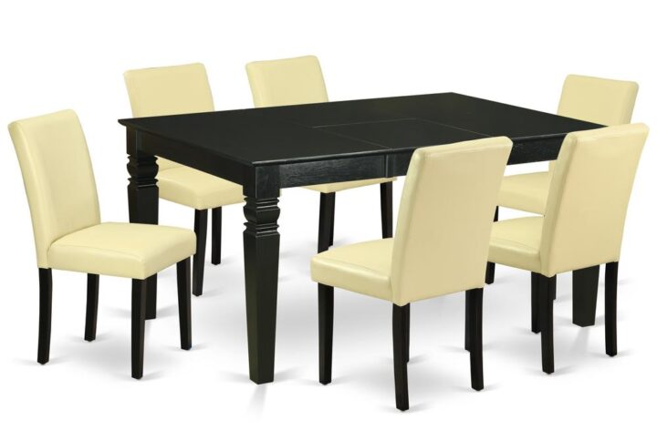 This amazing WEAB7-BLK-73 dining set facilitates an affectionate family feeling. A comfortable and elegant Black color offers any dining-room a relaxing and friendly feel with this medium dining table. This well-designed and comfortable kitchen table may be used for hours at a time. No heat treated pressured wood like MDF