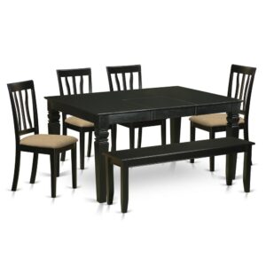 This table and chairs set of 6 pieces is for many different target audiences. The frame material is composed of rubber wood