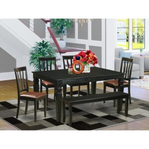 This dining room table set of 6 pieces is for many different target audiences. The framework material is composed of rubber wood