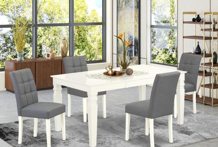 EAST WEST FURNITURE - WEAS5-WHI-41 - 5-PIECE MODERN DINING TABLE SET