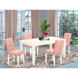 EAST WEST FURNITURE - WEAS5-WHI-42 - 5-PIECE MODERN DINING TABLE SET