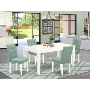 EAST WEST FURNITURE - WEAS5-WHI-43 - 5-PIECE MID CENTURY TABLE SET
