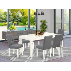 EAST WEST FURNITURE - WEAS7-WHI-41 - 7-PIECE MODERN DINING TABLE SET