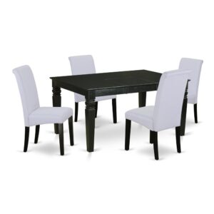 This WEBA5-BLK-05 dining room set of 5 pieces is for many different target audiences. The framework material of this rectangular kitchen table is made of rubber wood