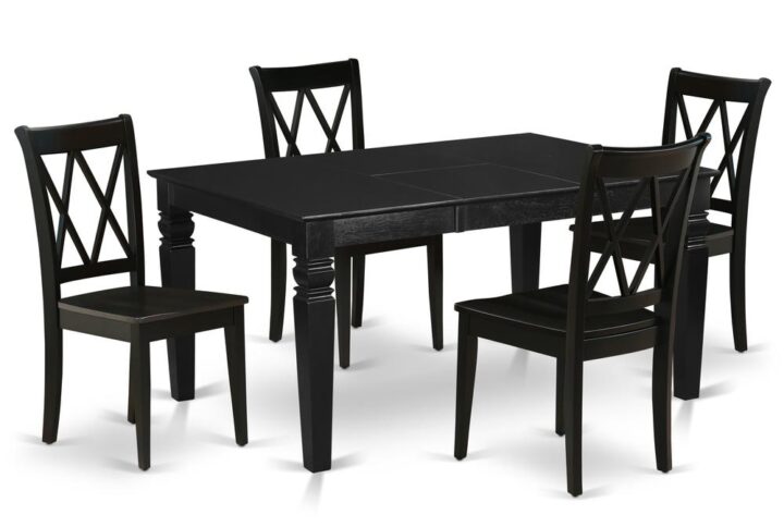This amazing WECL5-BLK-W dining set facilitates an affectionate family feeling. A comfortable and elegant Black color offers any dining-room a relaxing and friendly feel with this medium kitchen table. This well-designed and comfortable dining table may be used for hours at a time. No heat treated pressured wood like MDF