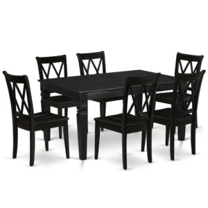 This amazing WECL7-BLK-W dining set facilitates an affectionate family feeling. A comfortable and elegant Black color offers any dining-room a relaxing and friendly feel with this medium kitchen table. This well-designed and comfortable kitchen table may be used for hours at a time. No heat treated pressured wood like MDF