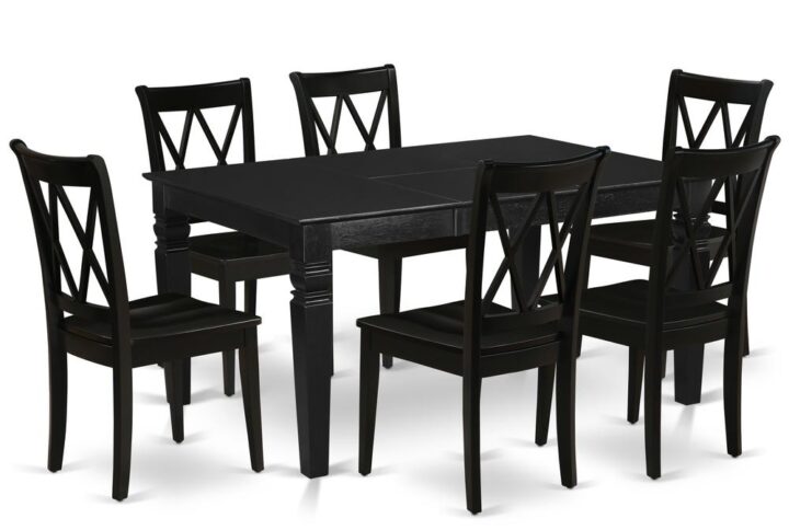 This amazing WECL7-BLK-W dining set facilitates an affectionate family feeling. A comfortable and elegant Black color offers any dining-room a relaxing and friendly feel with this medium kitchen table. This well-designed and comfortable kitchen table may be used for hours at a time. No heat treated pressured wood like MDF
